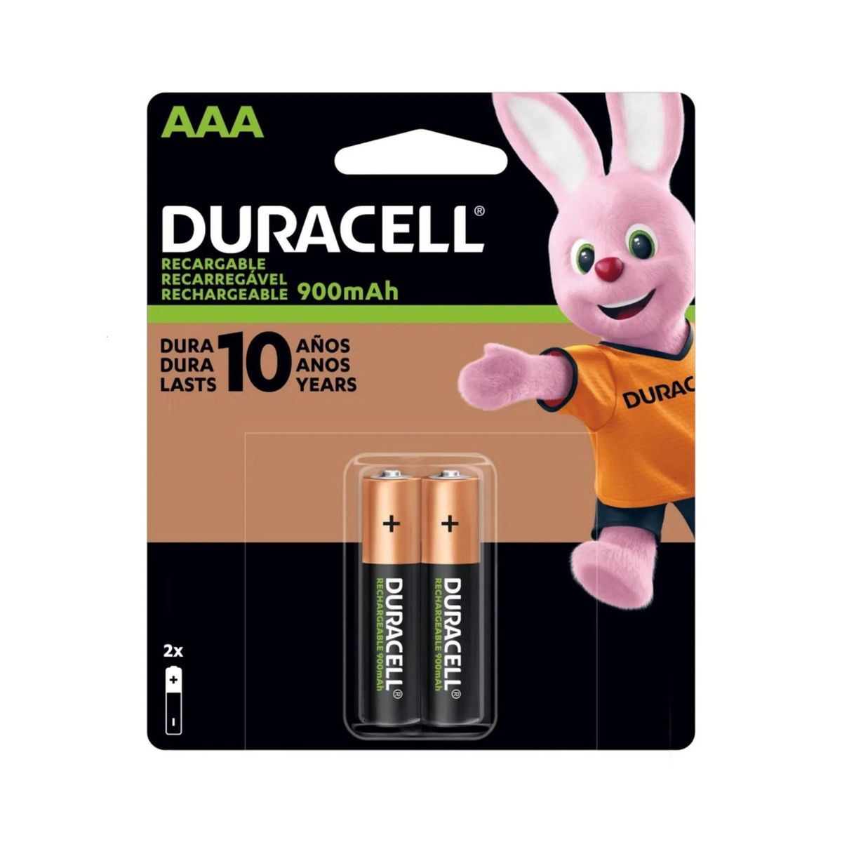 DURACELL - Pilas Recargables Duracell AAA. Blister de 02 pilas.900 mAh