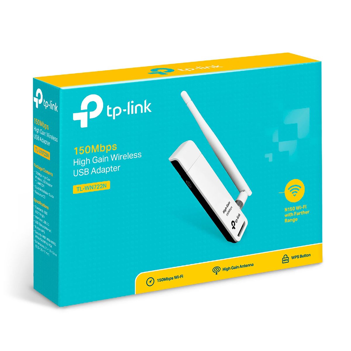 TP LINK - TP-Link Adaptador Inalambrico Usb TL-WN722N hasta 150 Mbps