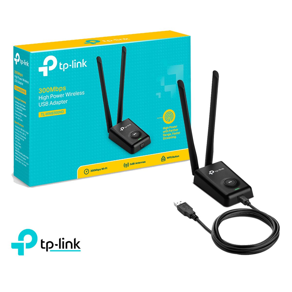 TP LINK - TP-Link Adaptador Usb Inalámbrico TL-WN8200ND 300Mbps
