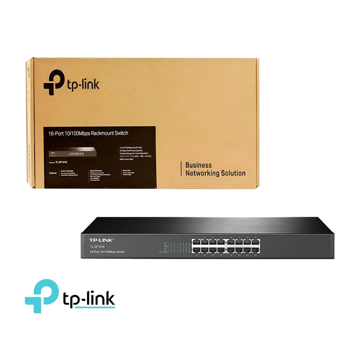 TP LINK - Switch Tp-Link TL-Sf1016 Con 16 Puertos 10-100 Mbps Para Rack