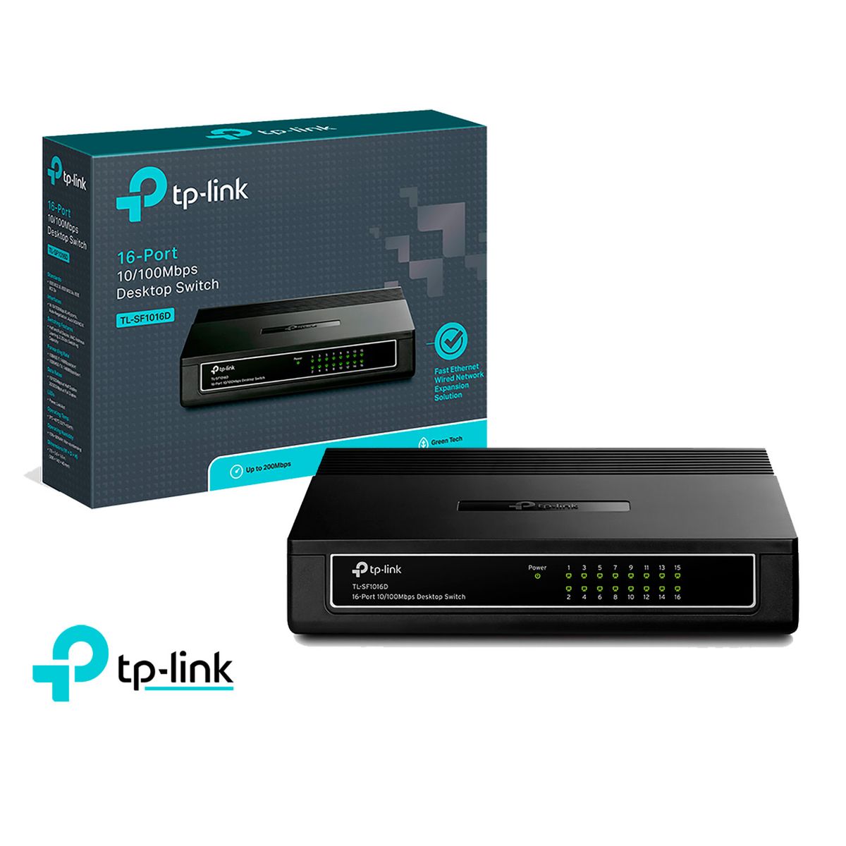 TP LINK - TP-Link Switch TL-SF1016D Con 16 Puertos 100mbps De Escritorio