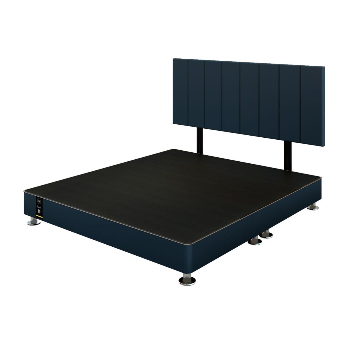 BARAKA HOME - Dormitorio Linz 1.98 x 2.03 + Cabecera Neuss Pata Desmontable King - Azul Marino