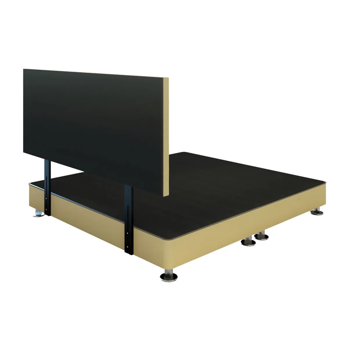 BARAKA HOME - Dormitorio Linz 1.98 x 2.03 + Cabecera Neuss Pata Desmontable King - Beige Claro