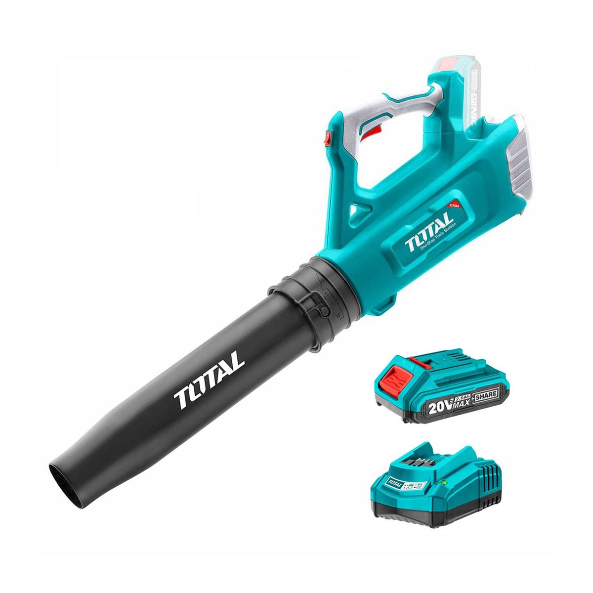 TOTAL TOOLS - SOPLADORA INALÁMBRICA 20V JARDINERÍA BATERÍA Y CARGADOR TOTAL