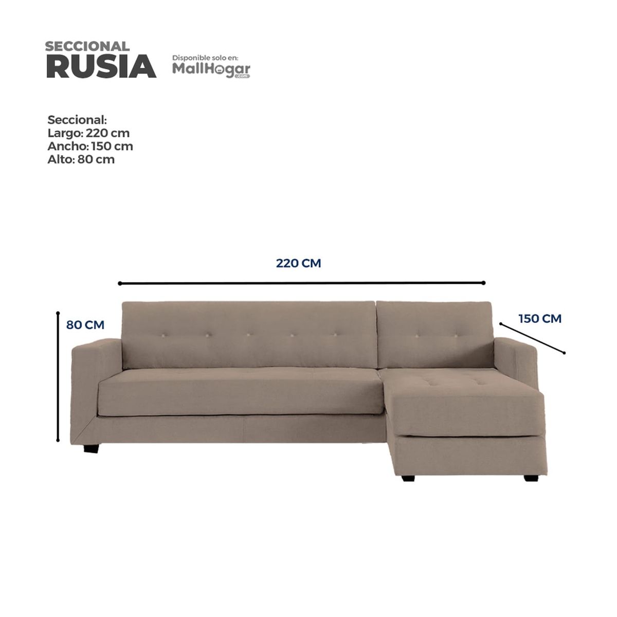 GENERICO - Seccional Rusia Beige Oscuro