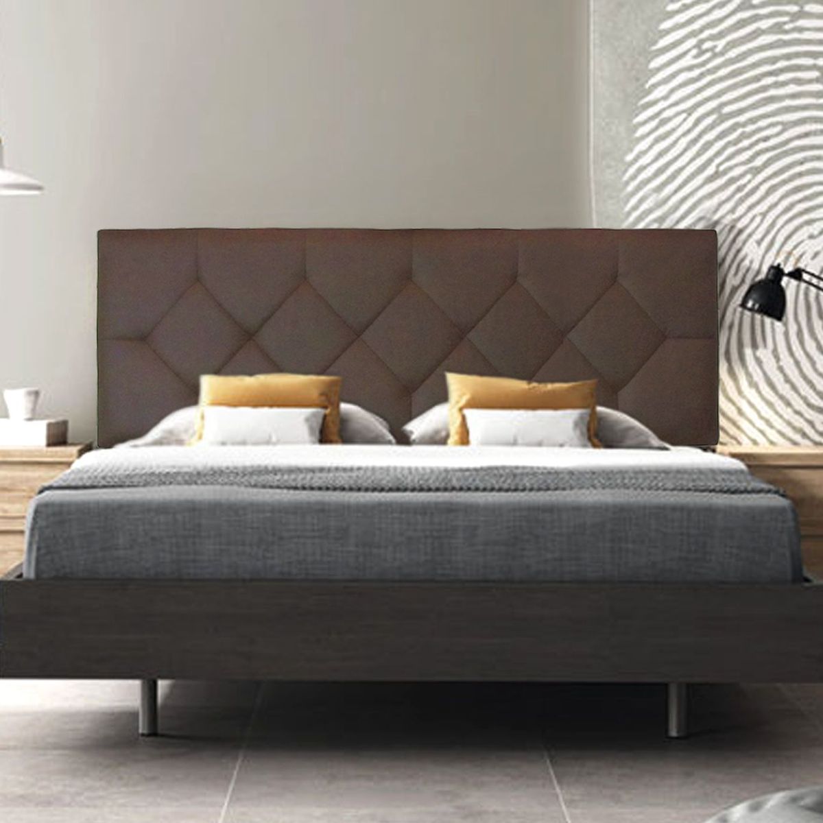 VILLA HOGAR - Cabecera Rombo Queen chocolate - Villa Hogar