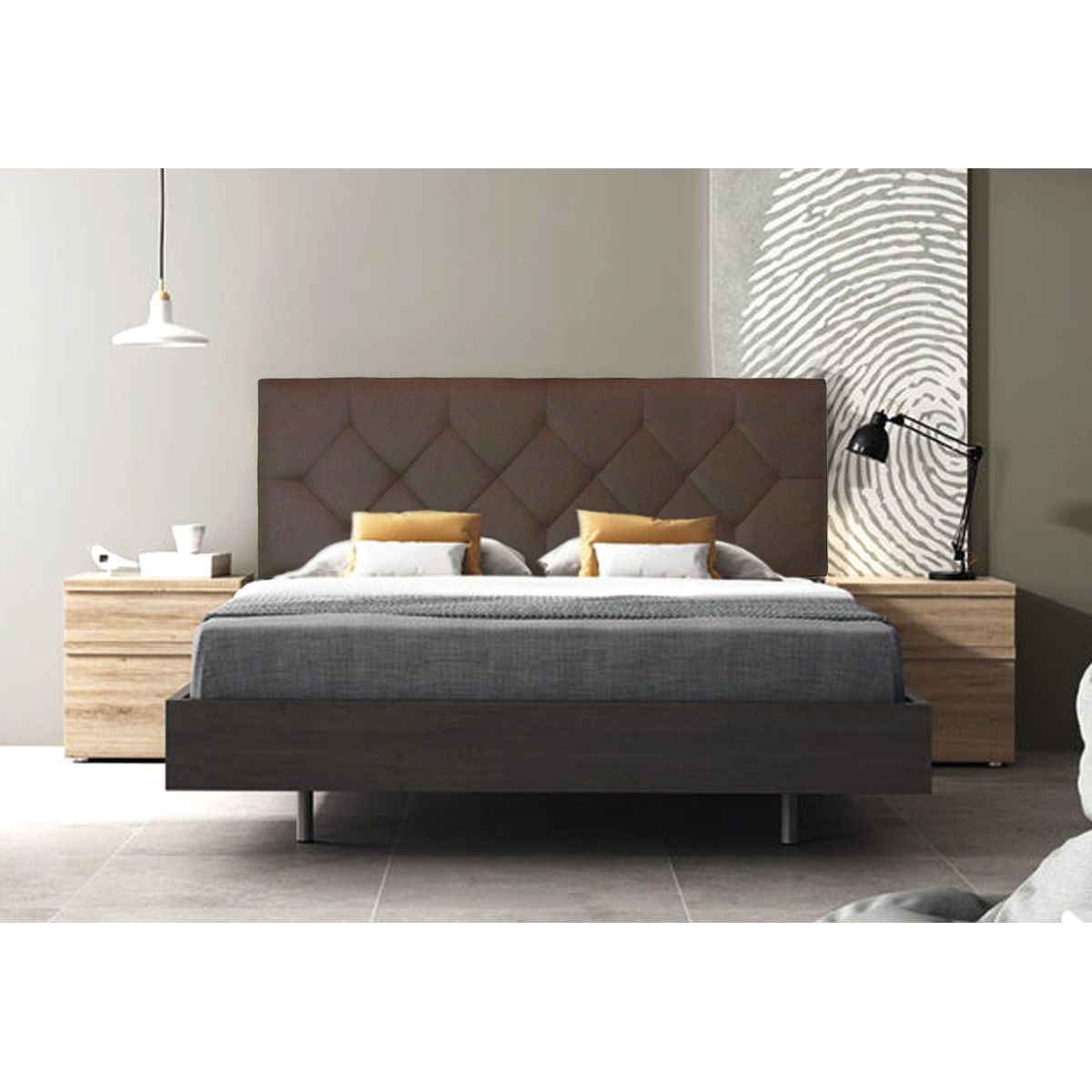 VILLA HOGAR - Cabecera Rombo Queen chocolate - Villa Hogar