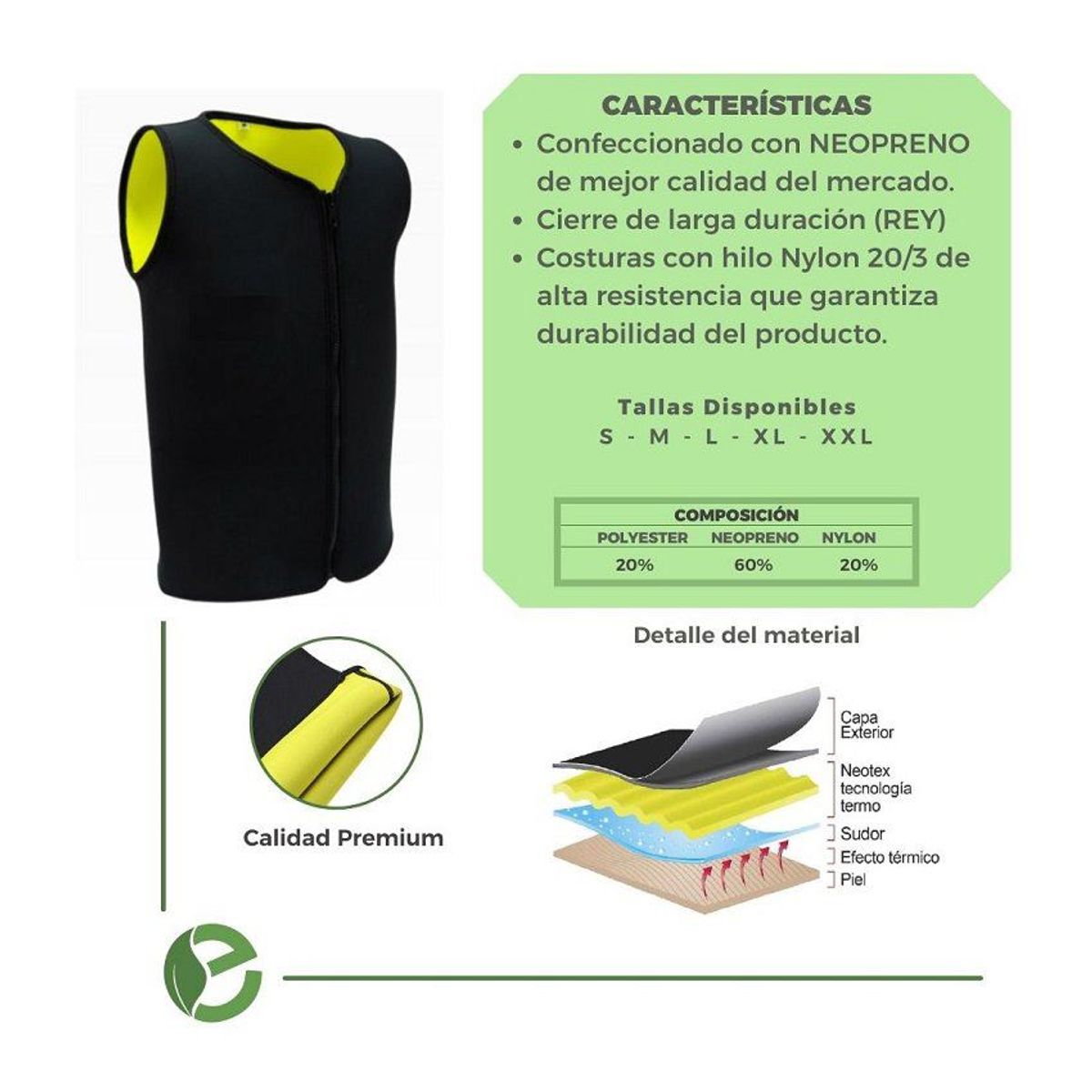 HOLGU - Fajas Hombre Reductor Con Cierre - Neopreno