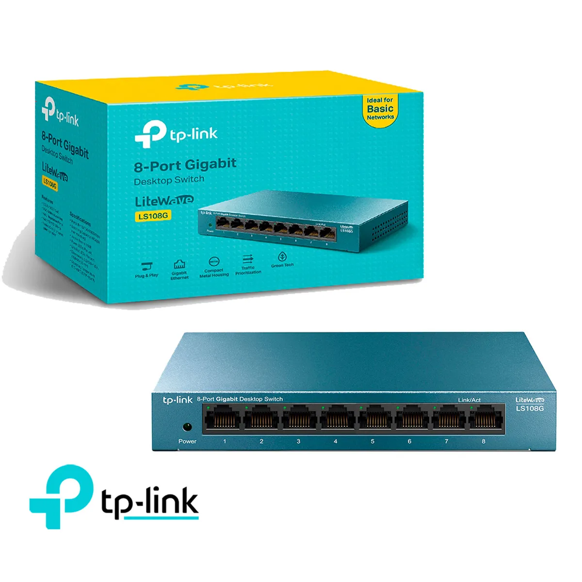 TP LINK - Switch TP-Link LS108G 8 Puertos Gigabit 10/100/1000Mbps - Metal