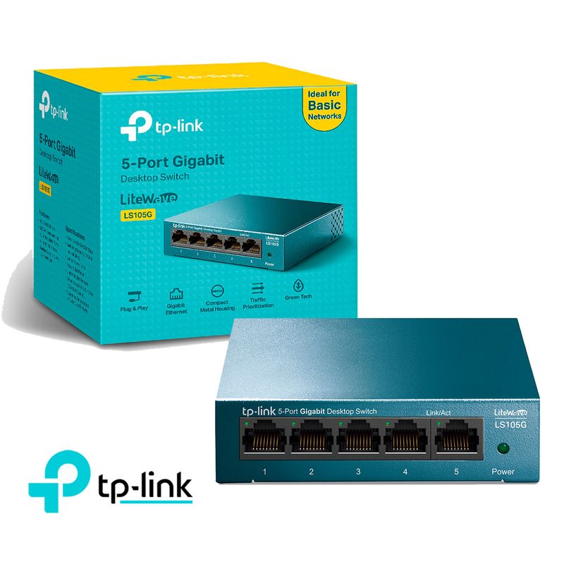TP LINK - TP-Link LS105G Switch Con 5 Puertos 10/100/1000 Mbps