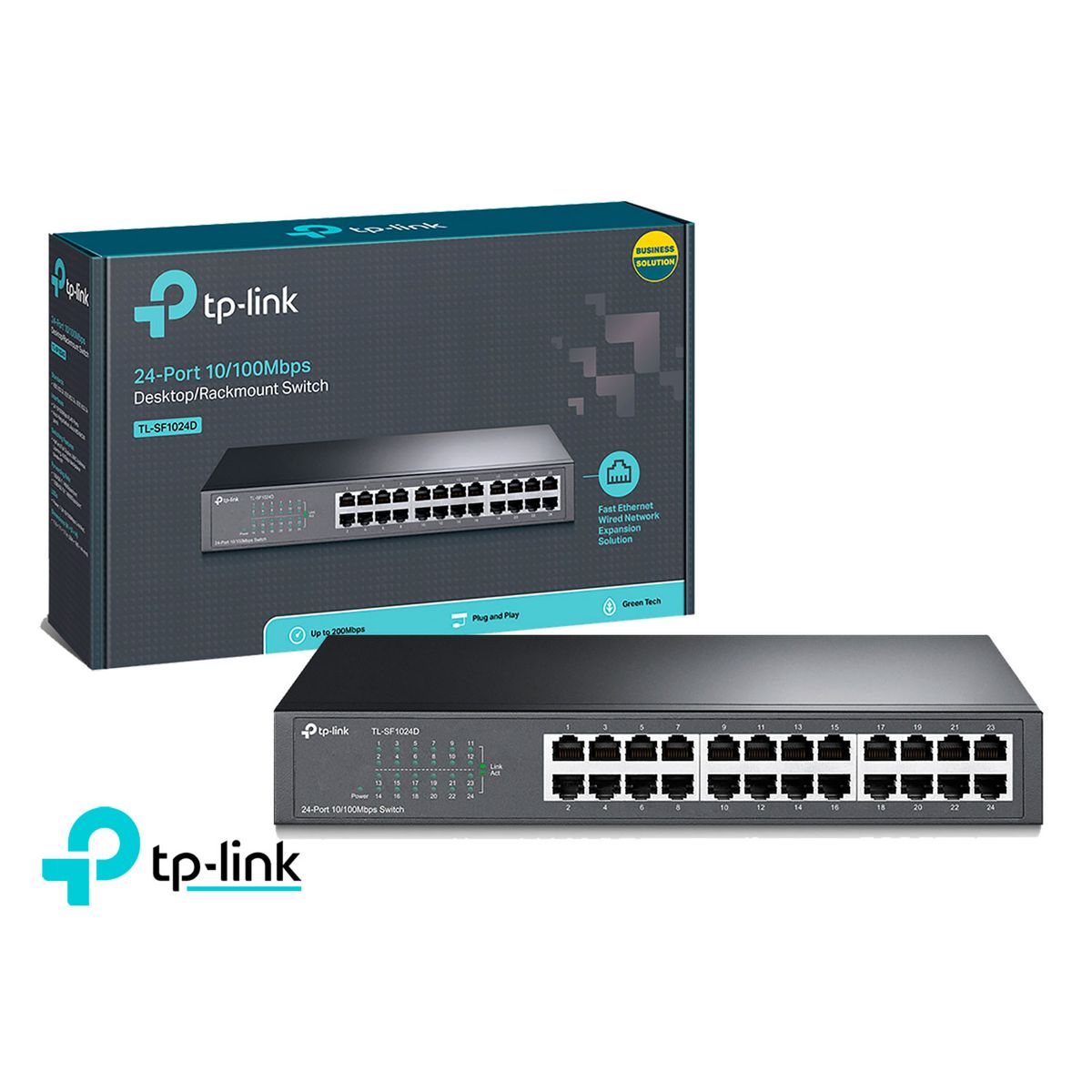 TP LINK - TP-Link Switch TL-SF1024D 24 Puertos 10/100 Mb Para Rack 19