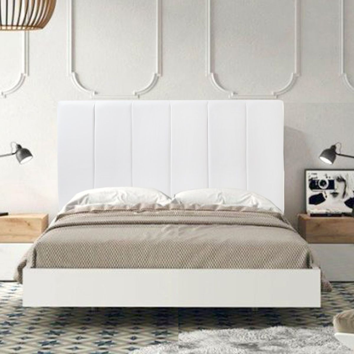 VILLA HOGAR - Cabecera Boston 1.5 plazas blanco - Villa Hogar