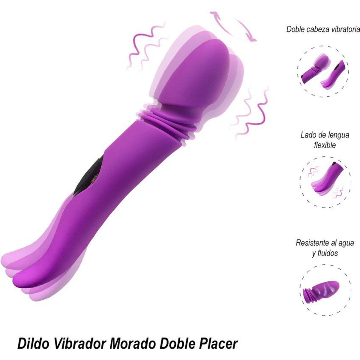 GENERICO - Dildo vibrador morado doble placer