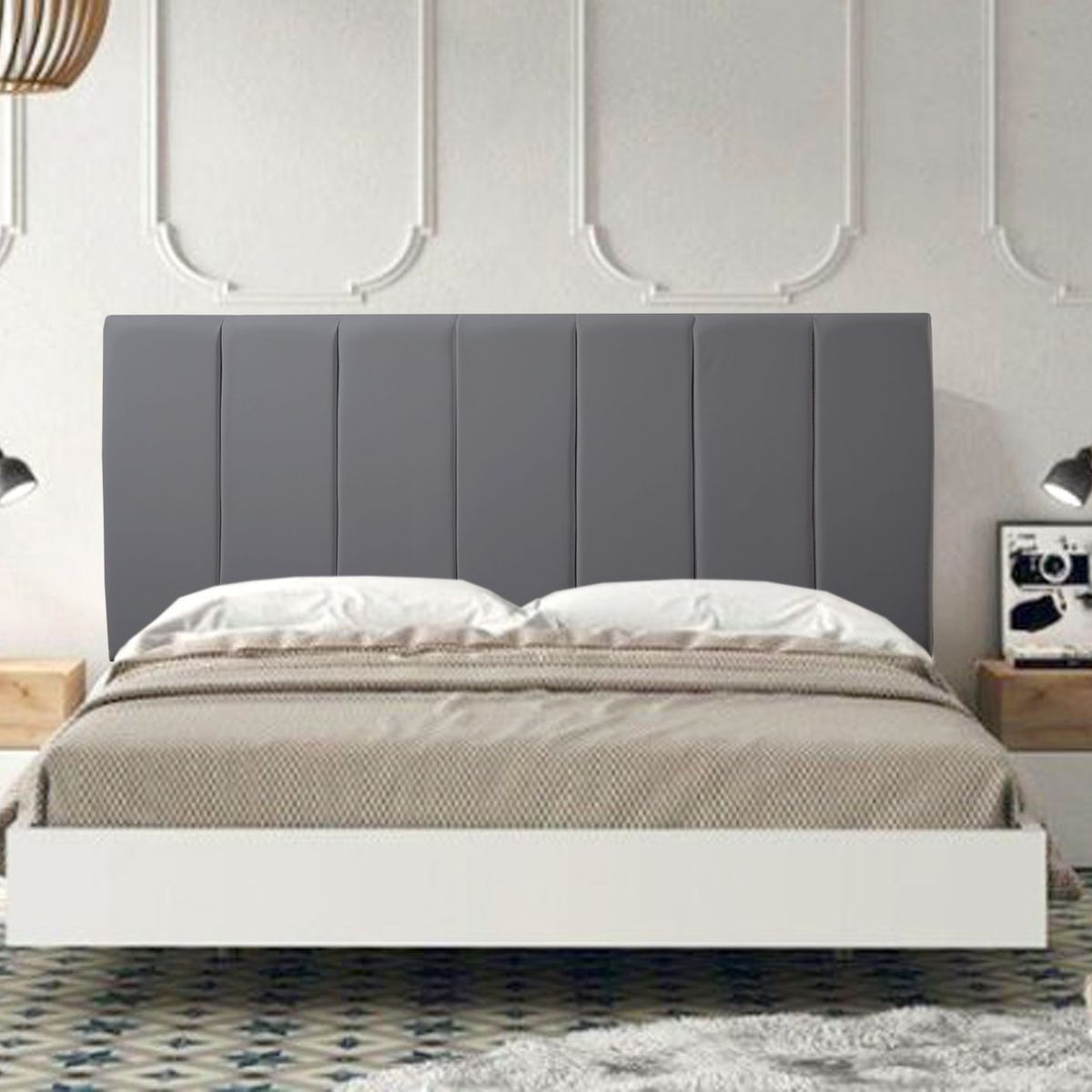 VILLA HOGAR - Cabecera 2 plazas Boston plomo - Villa Hogar