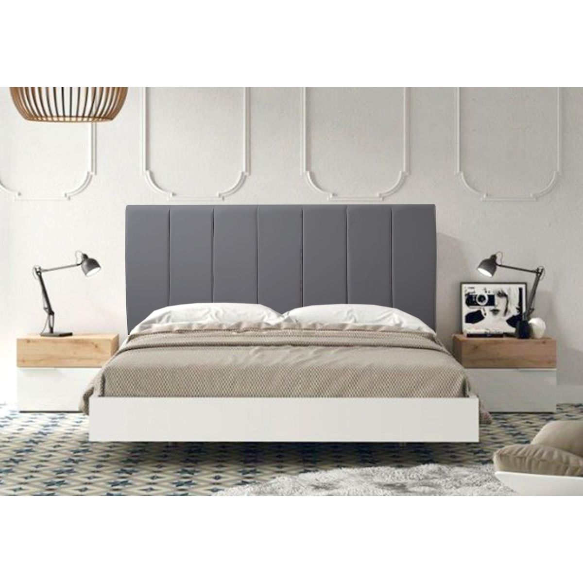 VILLA HOGAR - Cabecera 2 plazas Boston plomo - Villa Hogar