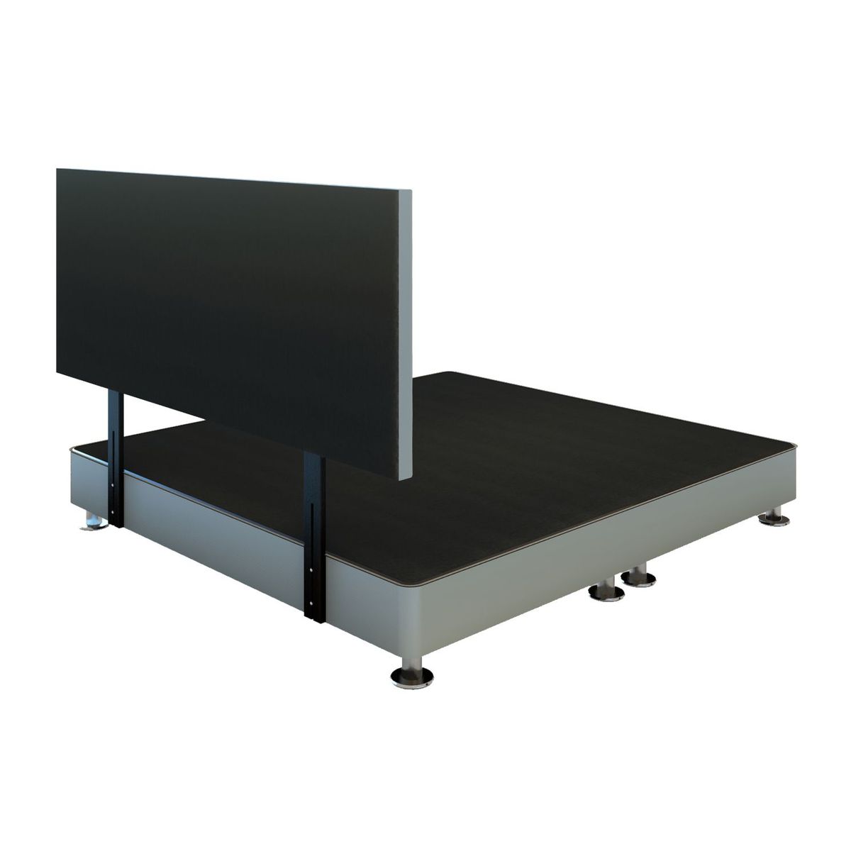 BARAKA HOME - Dormitorio Linz 1.98 x 2.03 + Cabecera Neuss Pata Desmontable King- Gris Claro