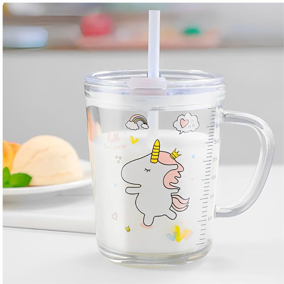 GENERICO - Taza de vidrio antiderrame vaso de entrenamiento para niños 400ml 47t