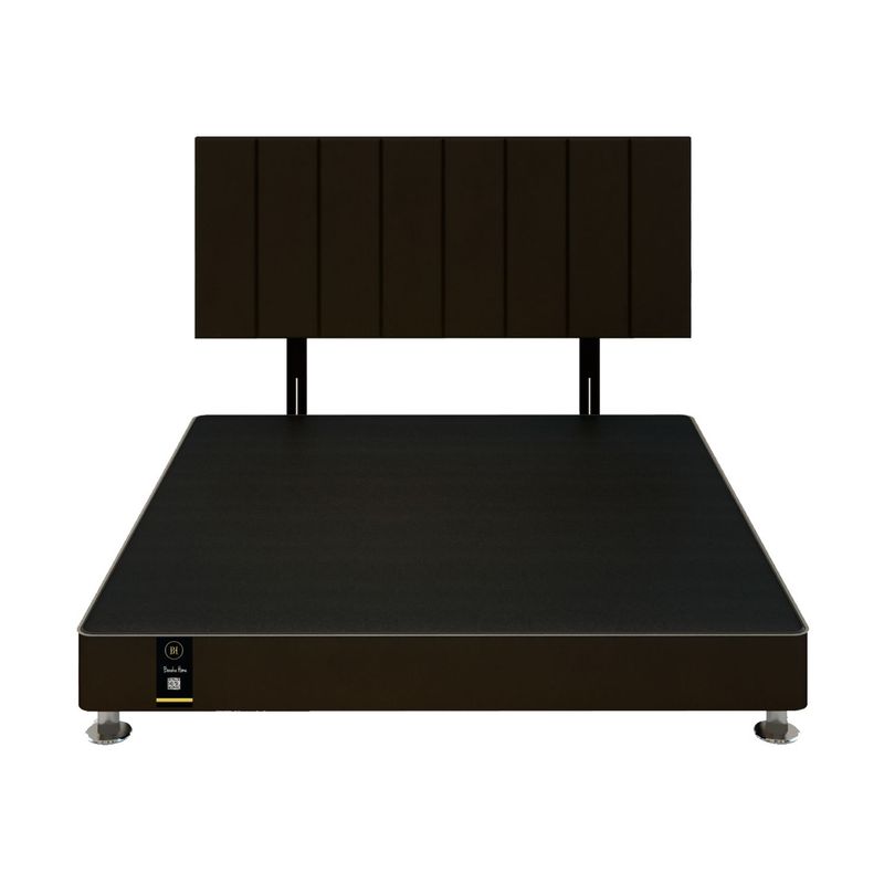 BARAKA HOME - Dormitorio Linz 1.98 x 2.03 + Cabecera Neuss Pata Desmontable King - Chocolate Oscuro