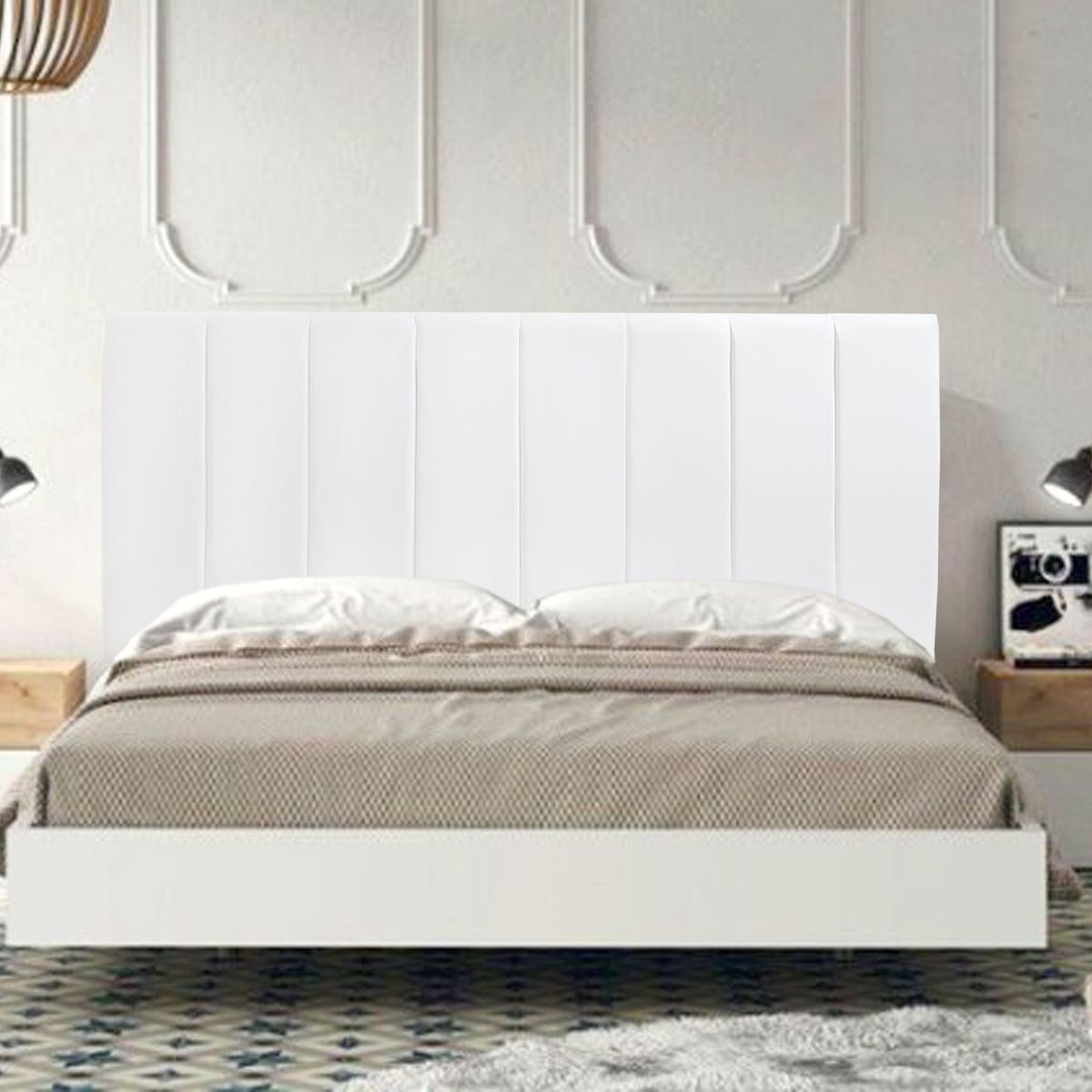 VILLA HOGAR - Cabecera Queen Boston blanco - Villa Hogar