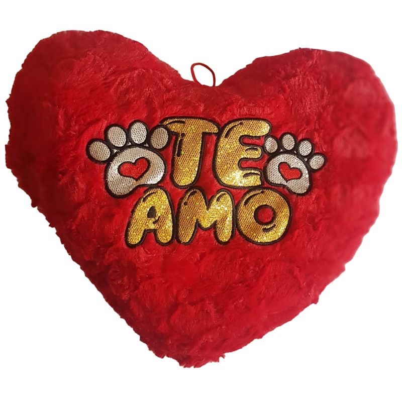 GENERICO - Almohada Cojín rojo de corazón con frases TE AMO H