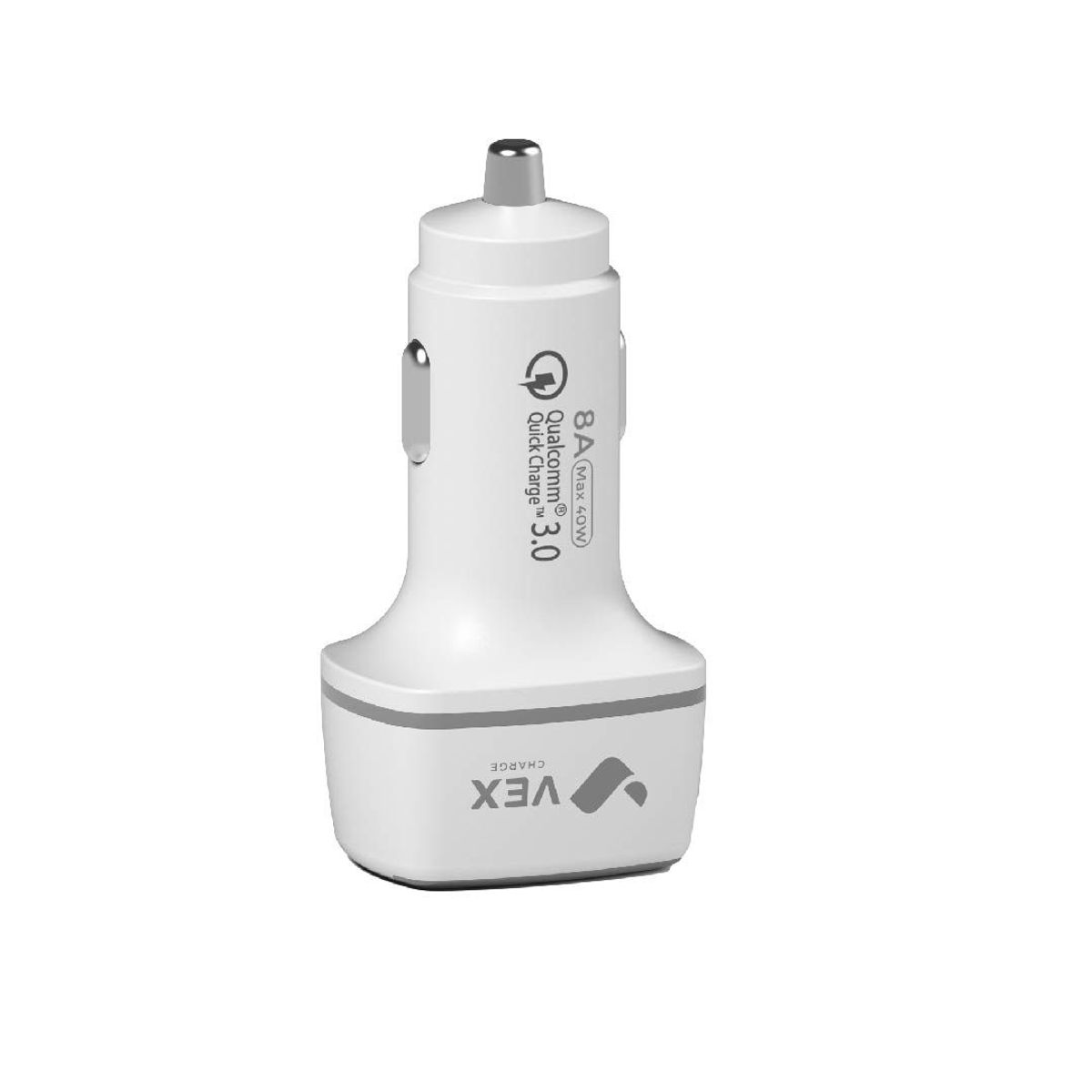VEX - Cargador Para Auto 8A - 2 Puertos USB+PD con Cable Tipo C Vex - Blanco