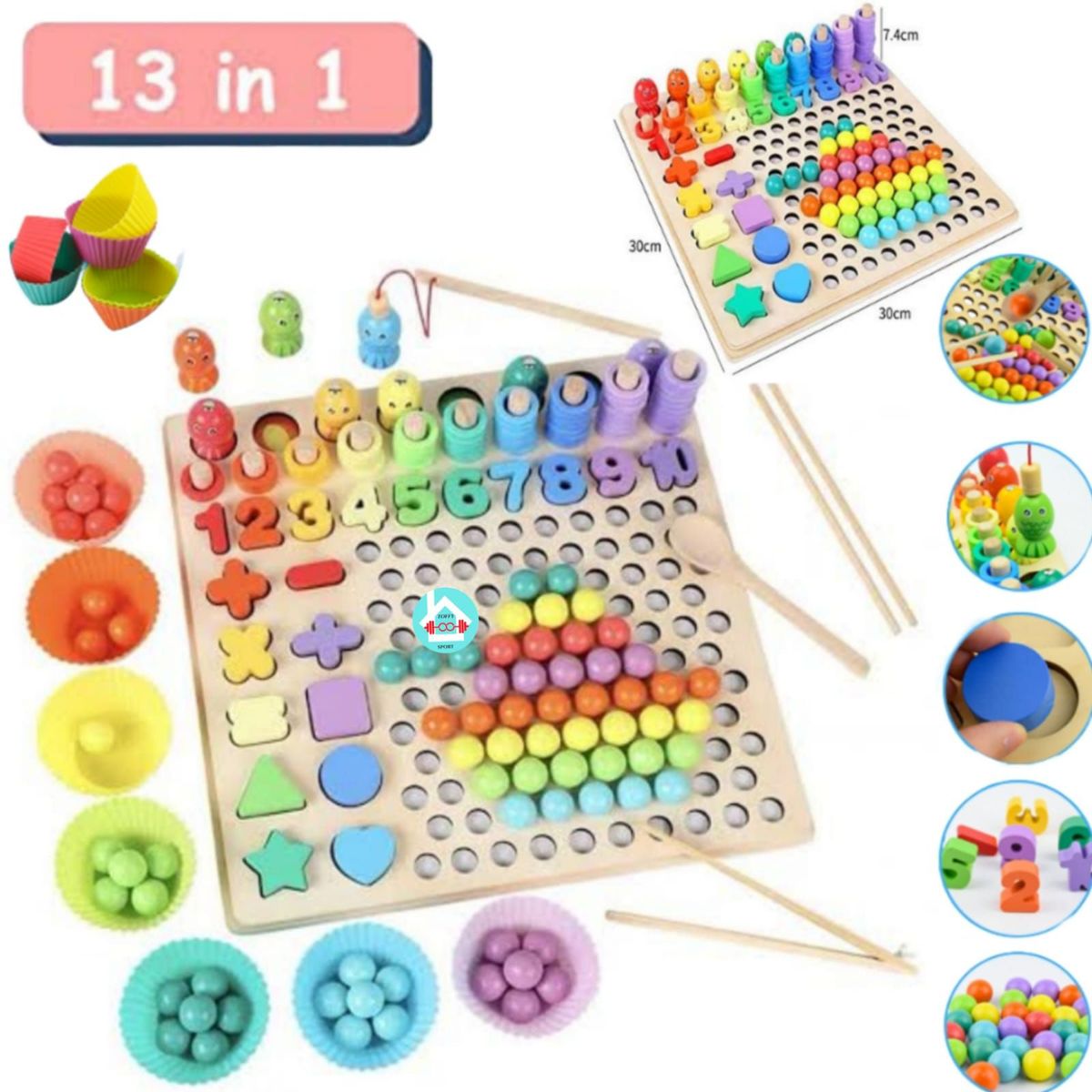 GENERICO - Juego Didáctico de Pesca Logarítmica con cuentas