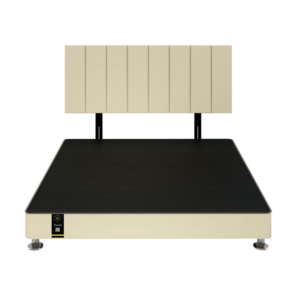 BARAKA HOME - Dormitorio Linz 1.98 x 2.03 + Cabecera Neuss Pata Desmontable King - Ivory