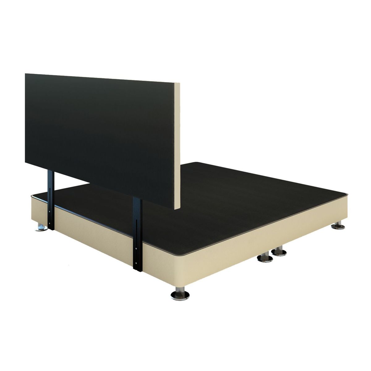 BARAKA HOME - Dormitorio Linz 1.98 x 2.03 + Cabecera Neuss Pata Desmontable King - Ivory