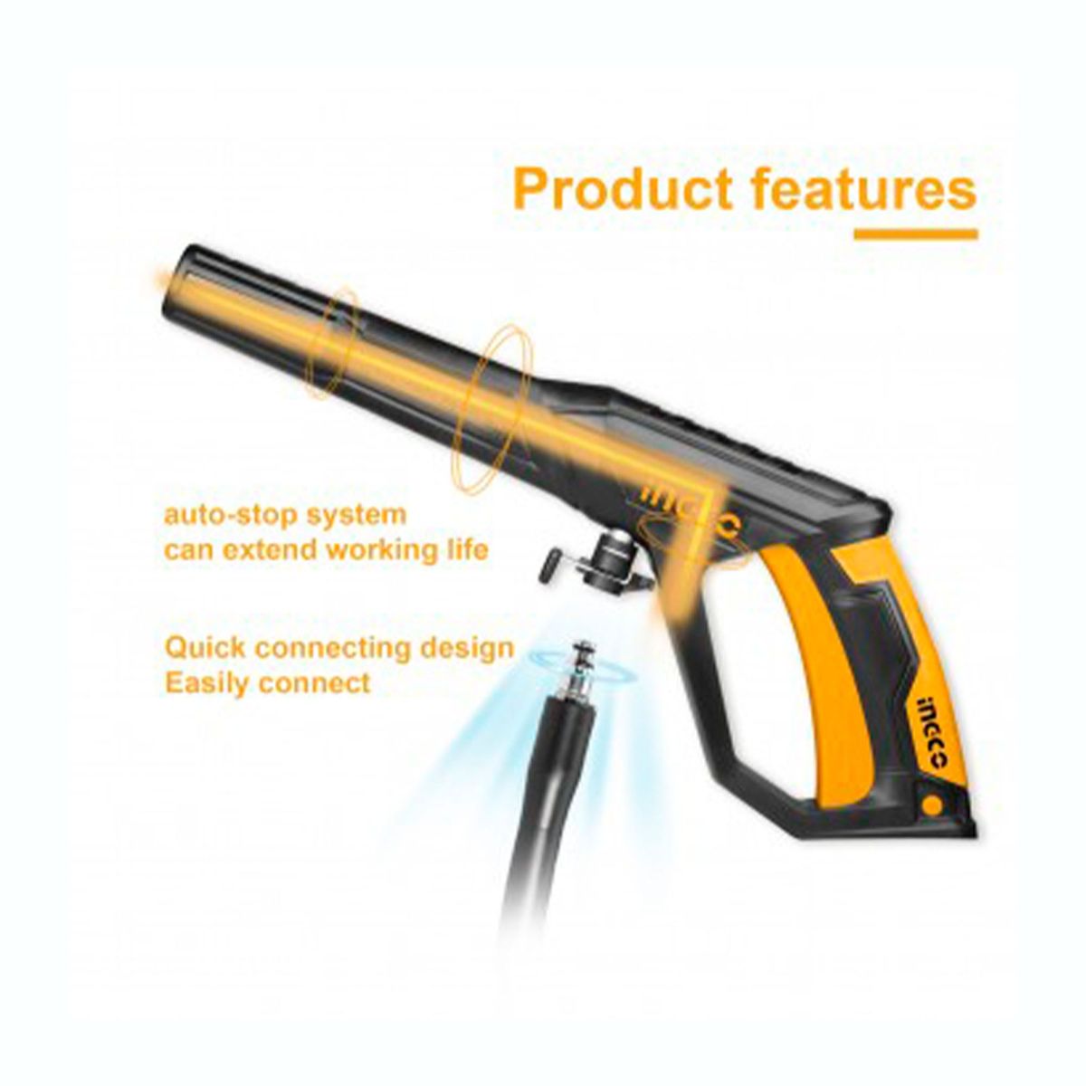 INGCO TOOLS - HIDROLAVADORA 1400W SHAMPUNERA 400ML CARWASH AUTOS LIMPIEZA INGCO