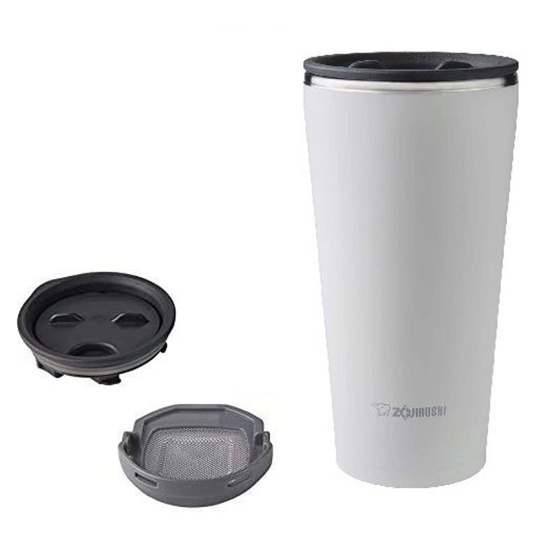 ZOJIRUSHI - Vaso Térmico tapa con filtro te Acero Inoxidable 450ml color blanco zojirushi