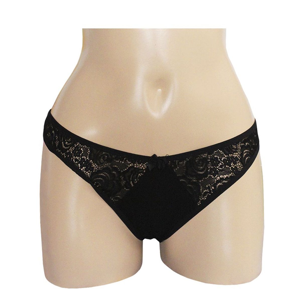 Peter Pan - Bikini con Encaje Elasticado Negro Peter Pan