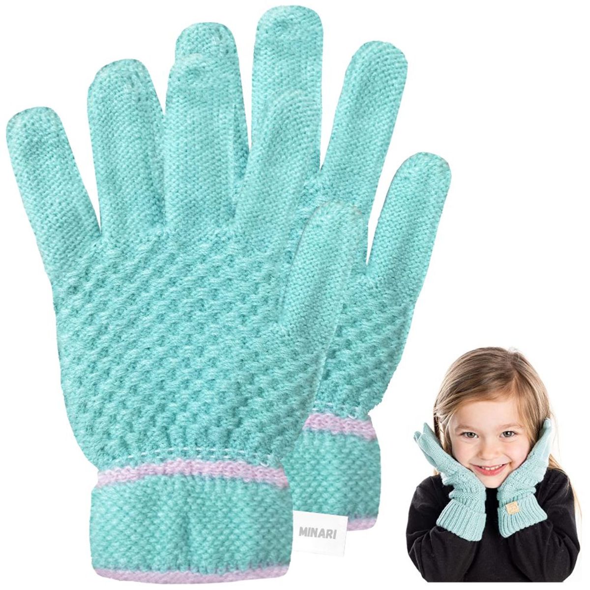 MINARI - Guantes de Invierno para Niños Verde Agua GI350