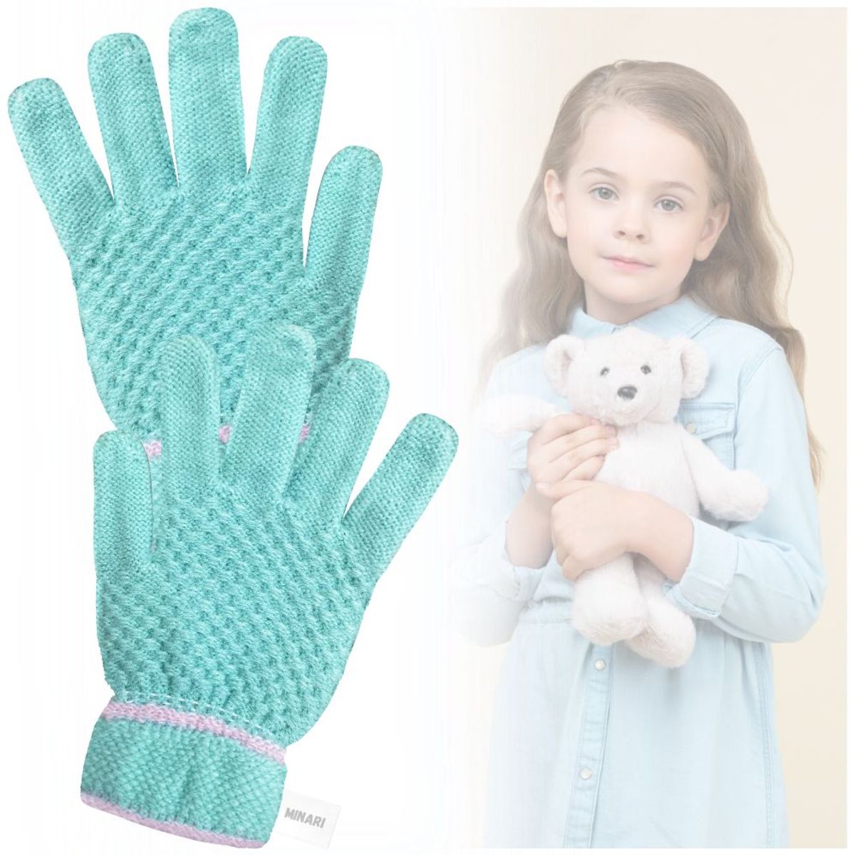 MINARI - Guantes de Invierno para Niños Verde Agua GI350