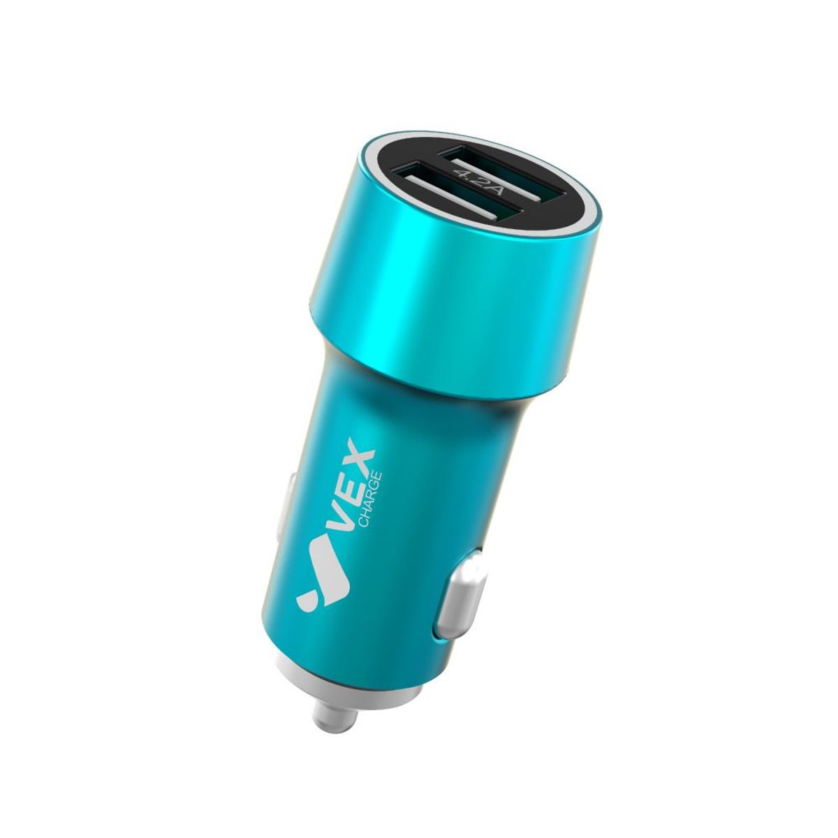 VEX - Cargador para auto 3.1A - 2 puertos USB - Luz led VEX Azul