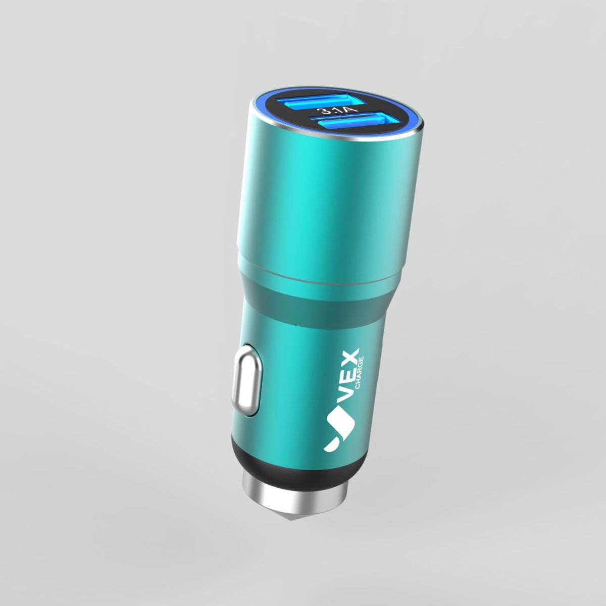 VEX - Cargador para auto 3.1A - 2 puertos USB - Luz led VEX Azul