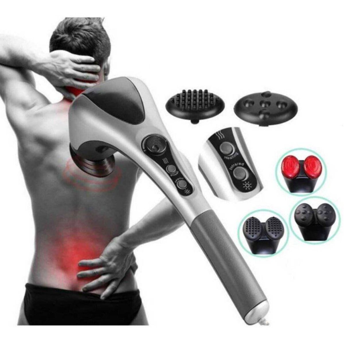 HOLGU - Masajeador corporal deluxe infrarojo - 2 cabezales