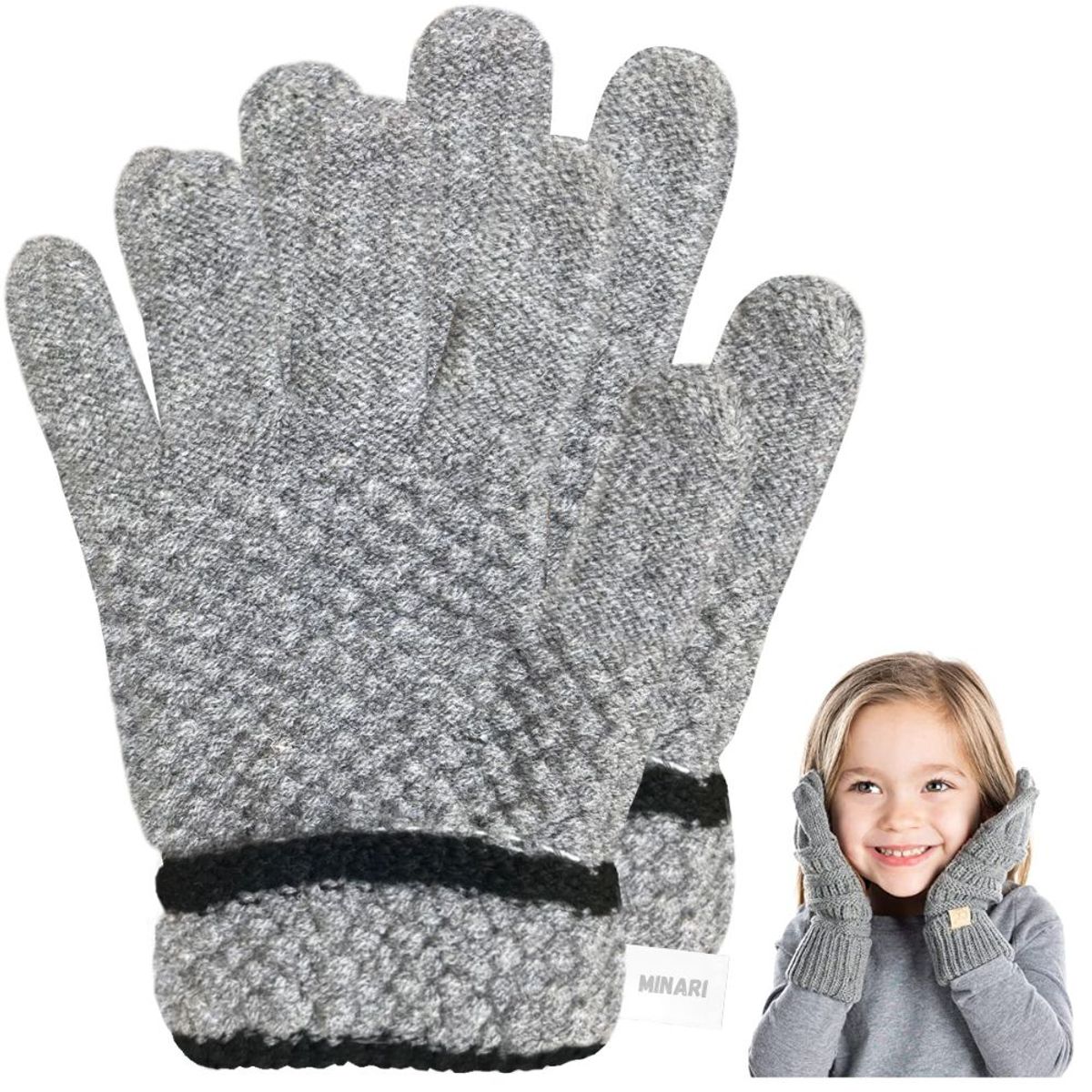 MINARI - Guantes de Invierno para Niños Gris GI350