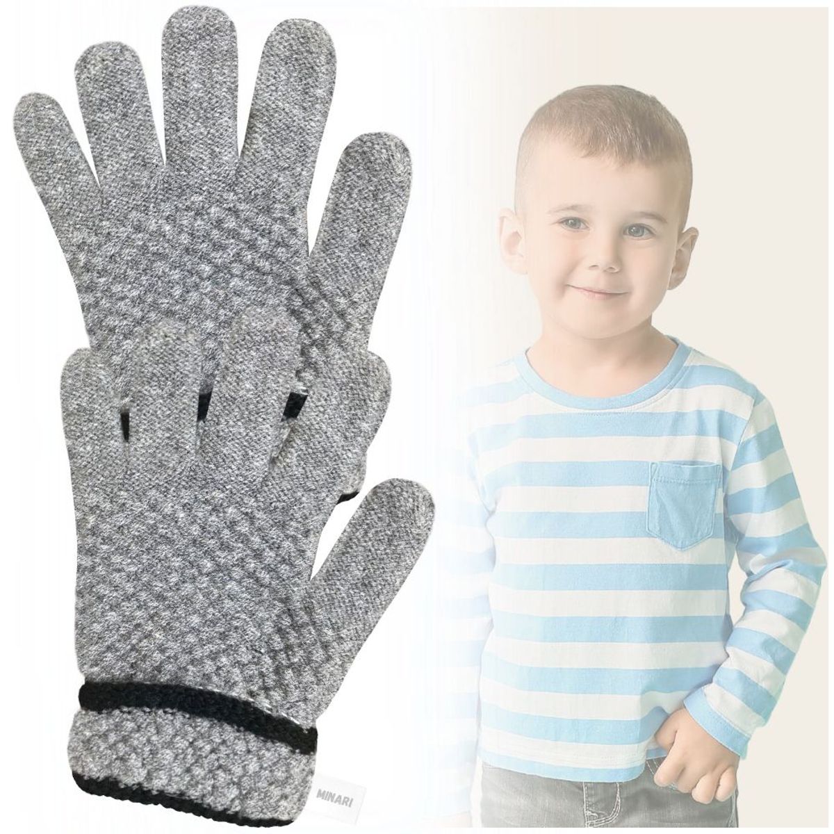 MINARI - Guantes de Invierno para Niños Gris GI350
