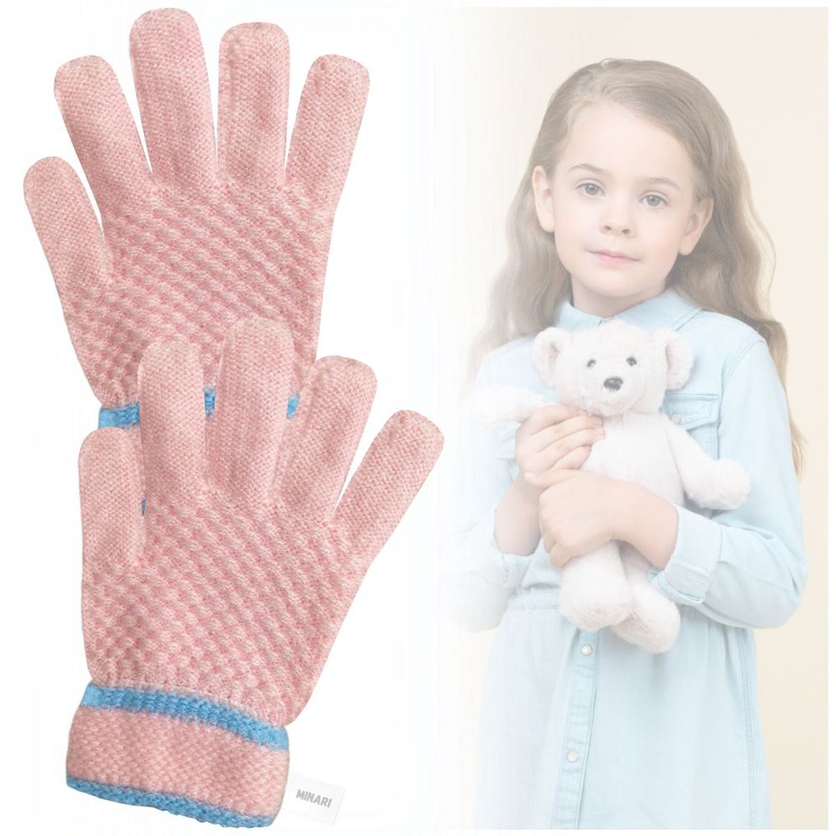 MINARI - Guantes de Invierno para Niños Rosado GI350