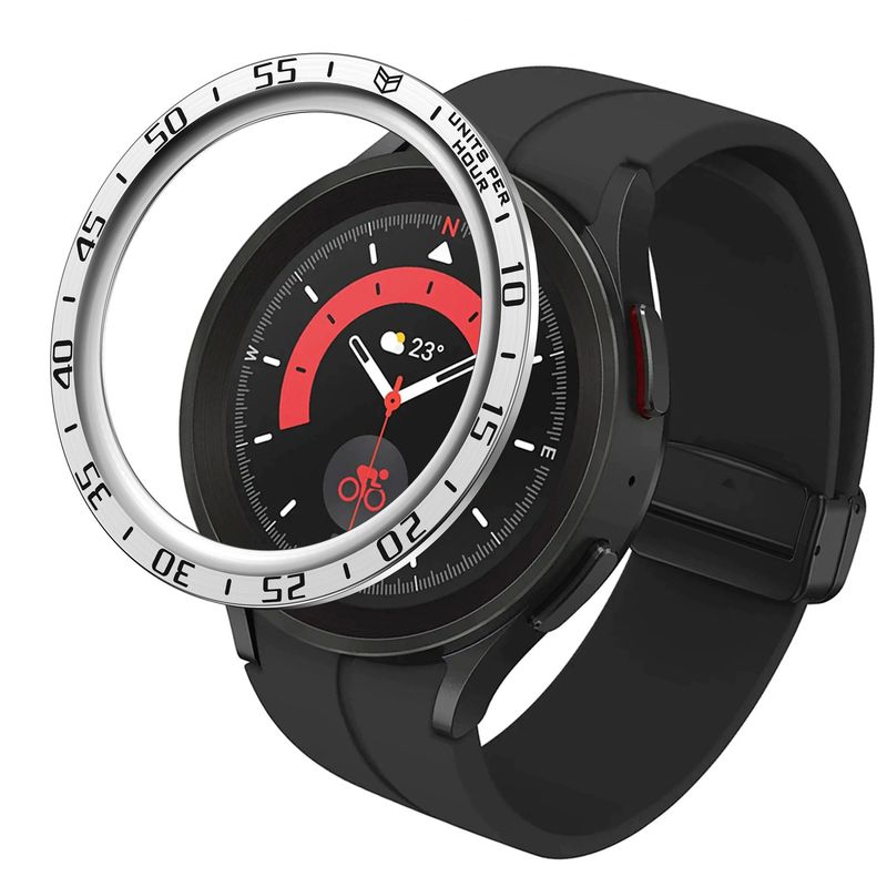 GENERICO - Bisel de Acero para SAMSUNG GALAXY WATCH 5 PRO - Plateado