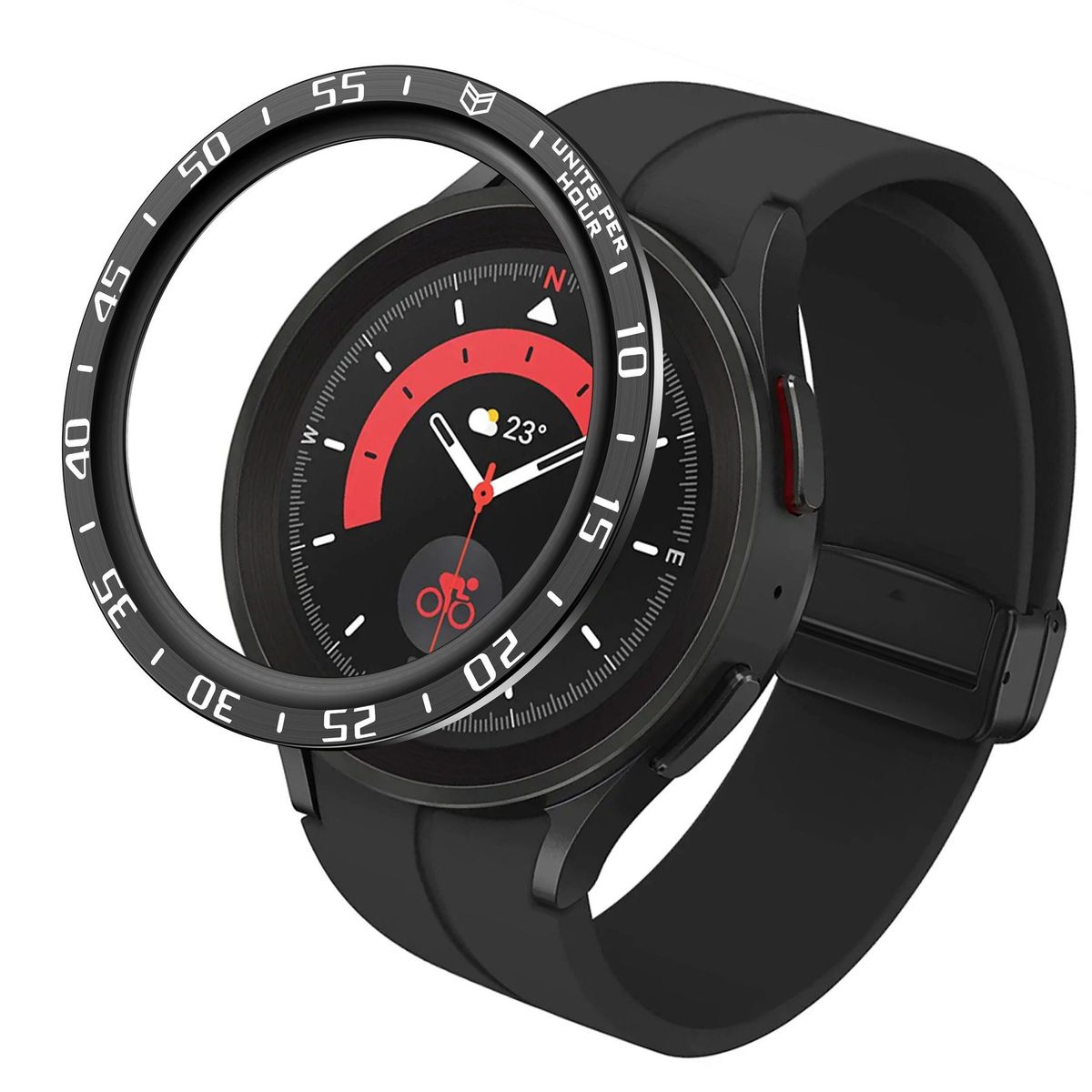 GENERICO - Bisel de Acero para SAMSUNG GALAXY WATCH 5 PRO - Negro