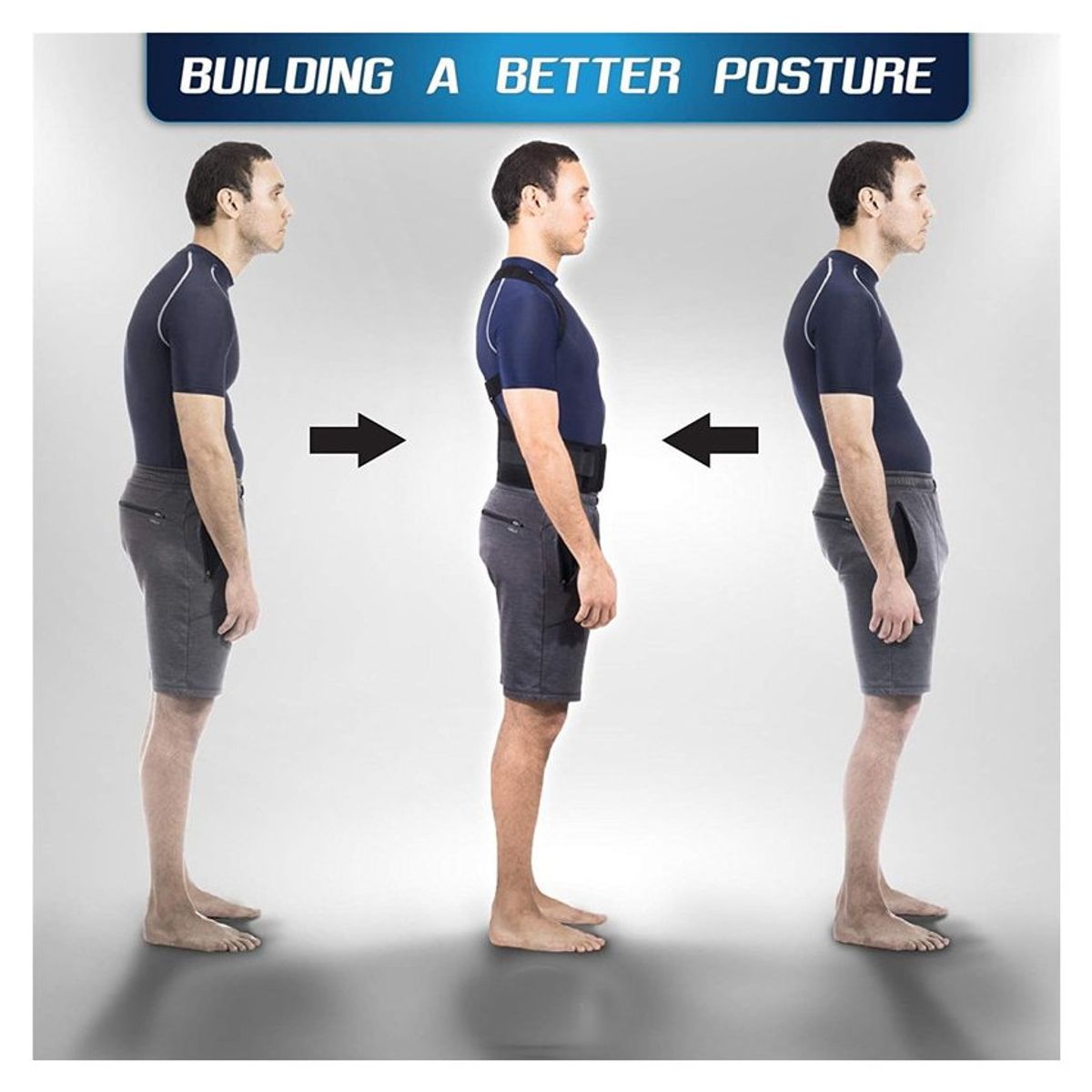 GENERICO - Corrector postura magnética ajustable espalda faja barriga