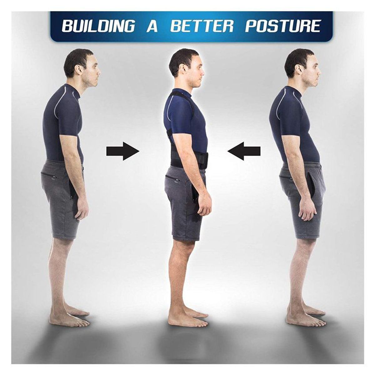 GENERICO - Corrector postura magnética ajustable espalda faja barriga