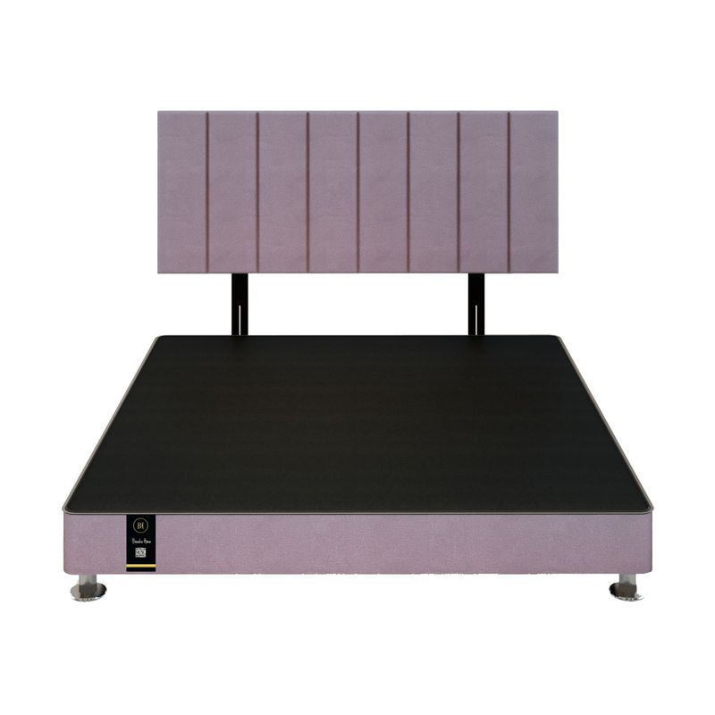 BARAKA HOME - Dormitorio Linz 1.98 x 2.03 + Cabecera Neuss Pata Desmontable King - LILA