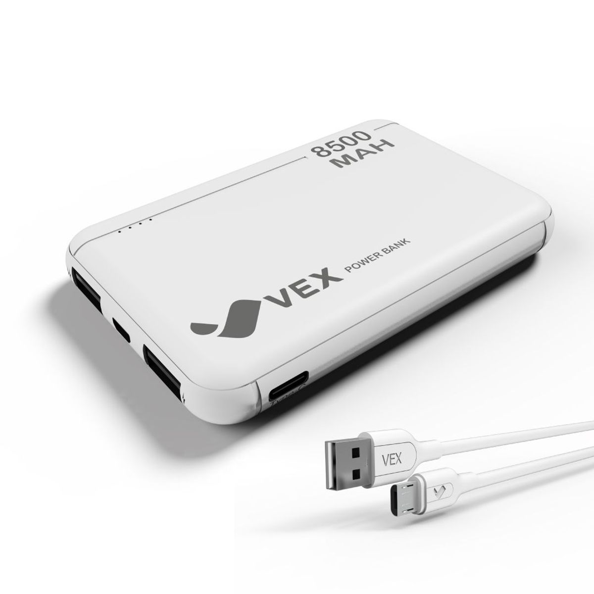 VEX - Batería Externa Cargador Portátil 8500 mAh Power Bank Vex - Blanco