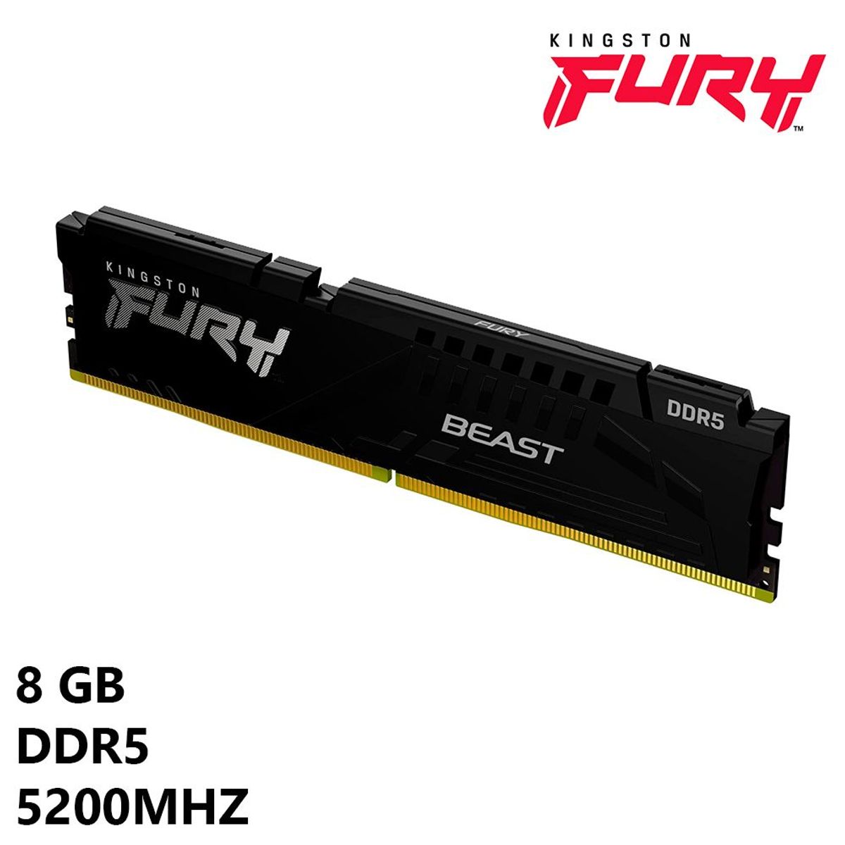 KINGSTON - Memoria RAM Kingston FURY Beast 8GB DDR5 5200MHz CL40 KF552C40BB-8