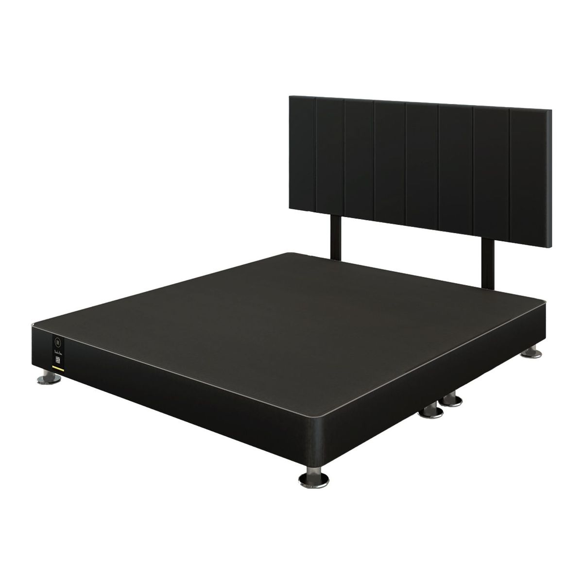 BARAKA HOME - Dormitorio Linz 1.98 x 2.03 + Cabecera Neuss Pata Desmontable King - Negro