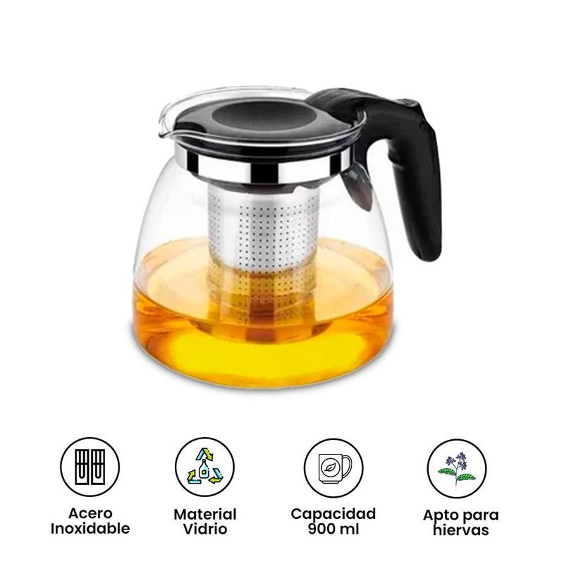 GENERICO - Tetera infusora de Té con Filtro -1. 5 Litros