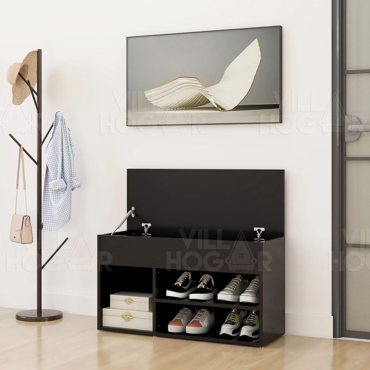 VILLA HOGAR - Zapatera baúl Jennie negro