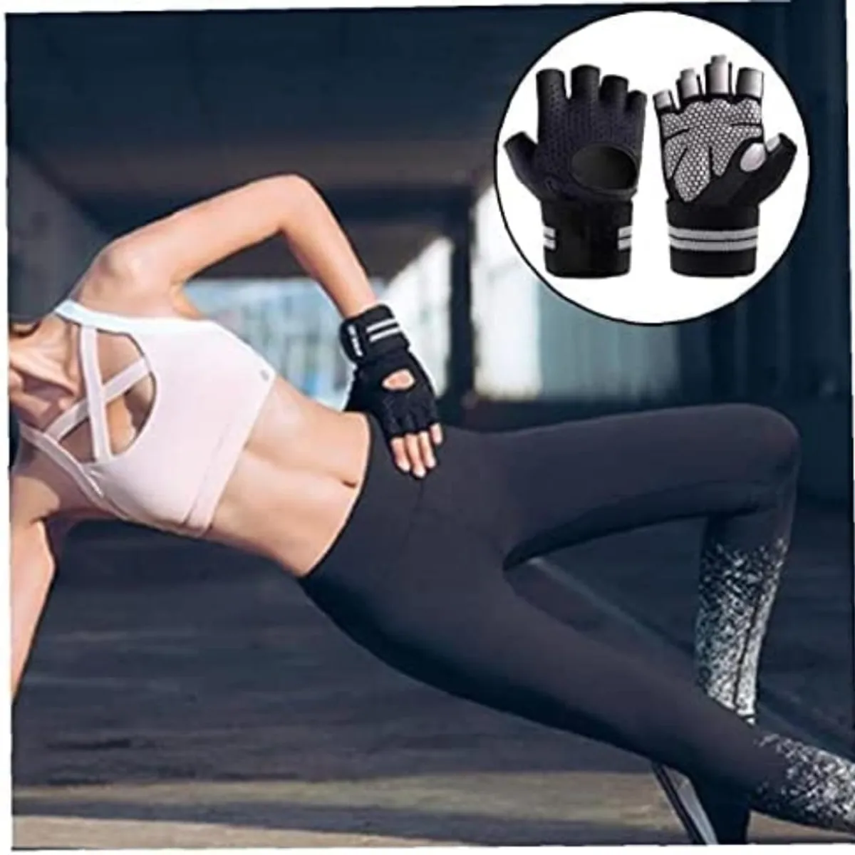 GENERICO - Guantes Deportivos para Pesas gym con Muñequera Talla S